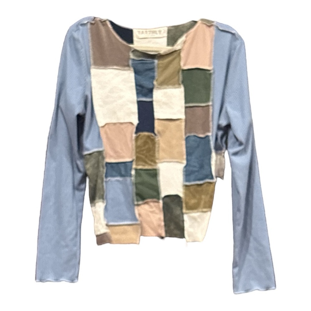 Earthly for the planet Charlie Custom Long Sleeve ribbed tee neutral/blue F 7